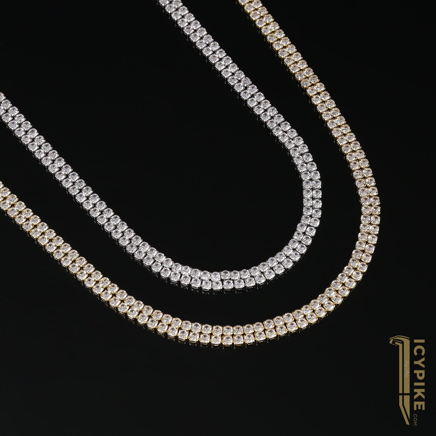 6mm 14K Gold Plated Tennis Necklace - {{ cuban link}} Chain