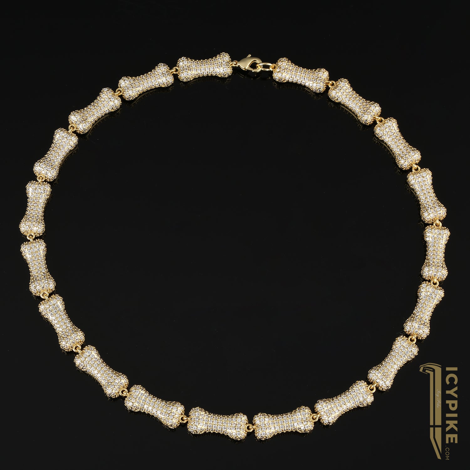 9.8mm 14K Gold Plated Bone Necklace - {{ cuban link}} Chain