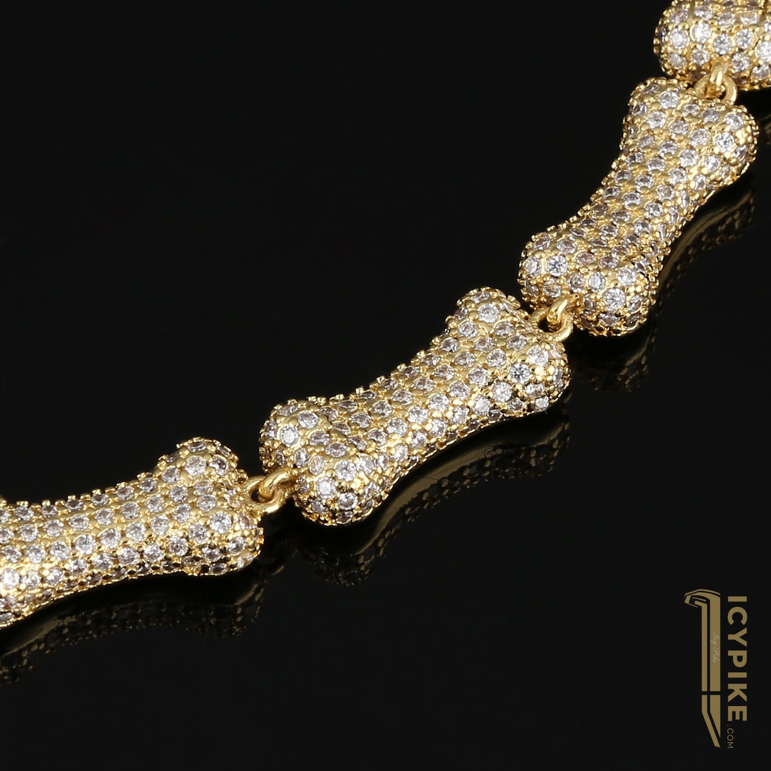 9.8mm 14K Gold Plated Bone Necklace - {{ cuban link}} Chain