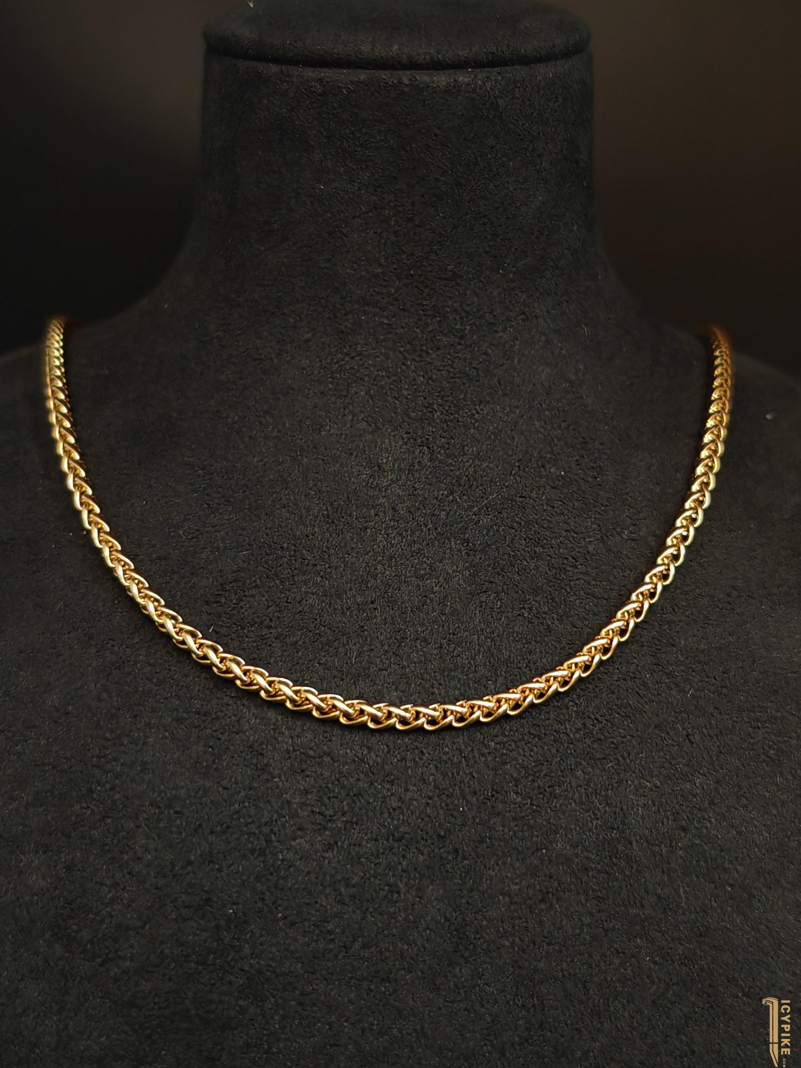 3mm Gold Plated Twisted Rope Chain - {{ cuban link}} Chain