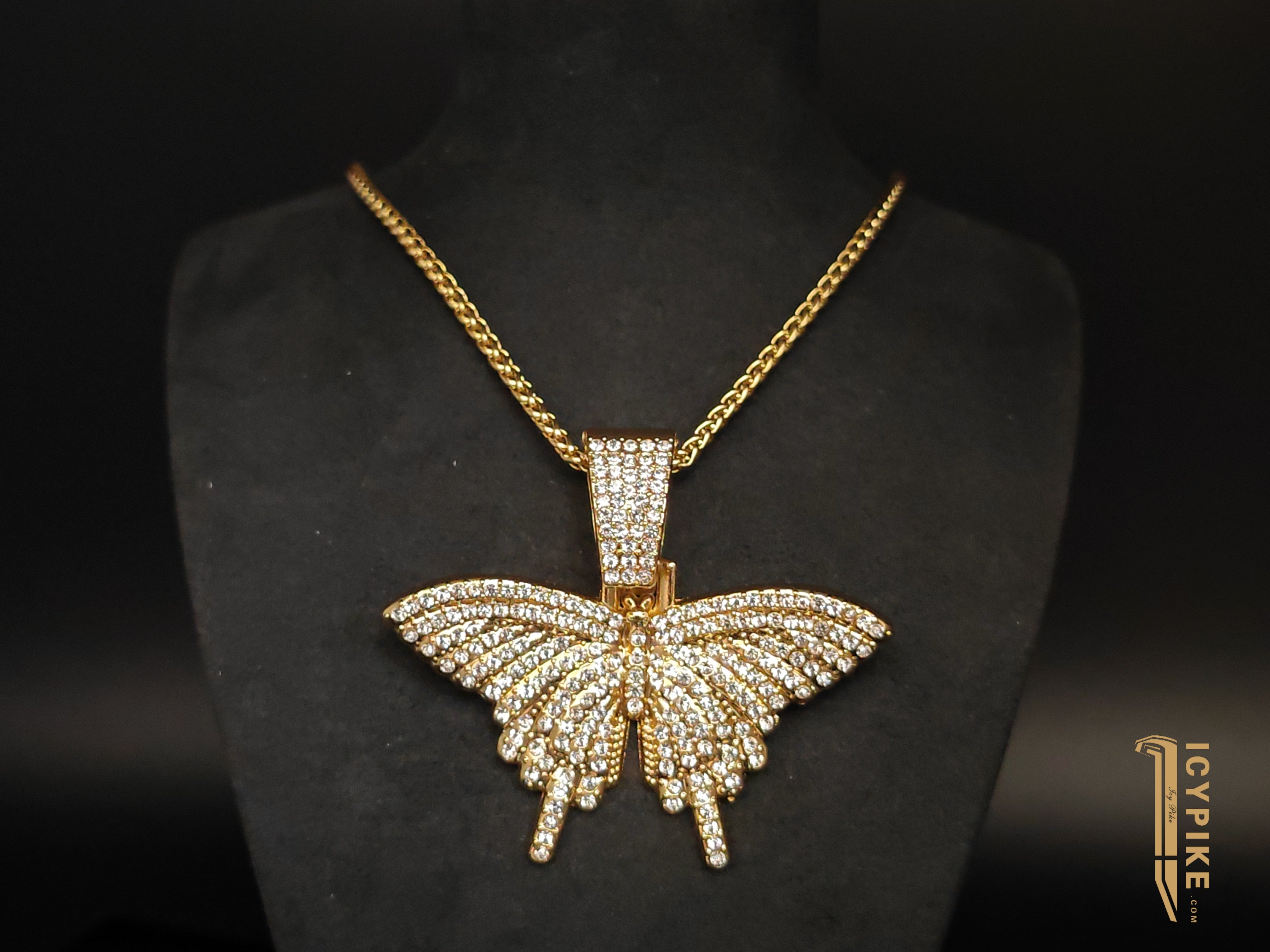 52mm*70mm*18mm Gold Plated Butterfly Pendant - {{ cuban link}} Pendant