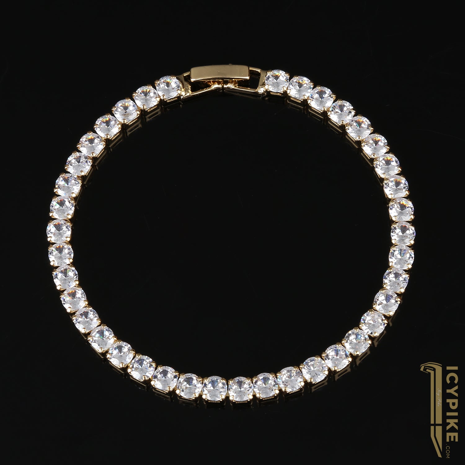 4mm Gold Plated Tennis Bracelet - {{ cuban link}} Bracelet