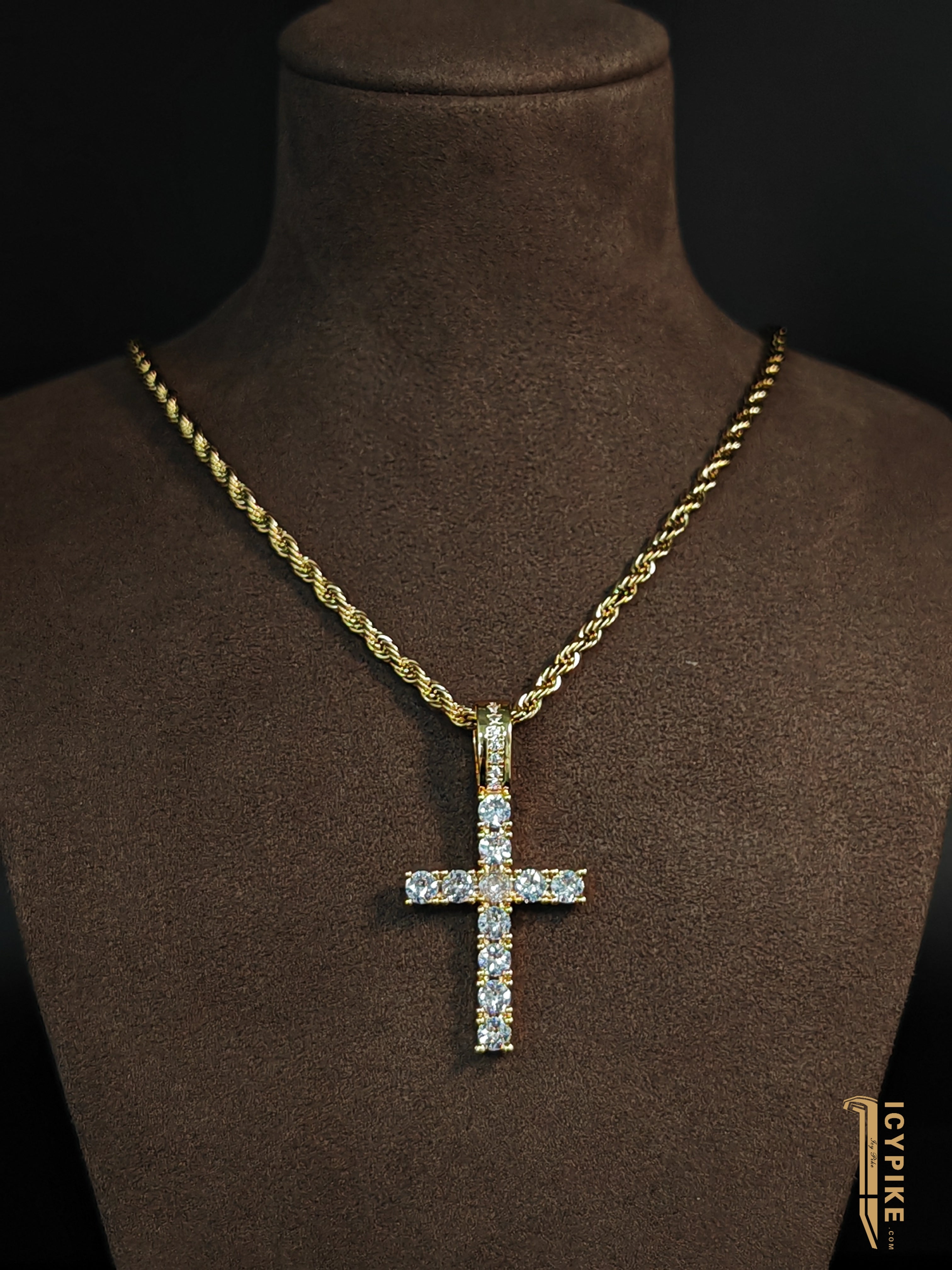 18K Gold Plated Cross Pendant - {{ cuban link}} Pendant