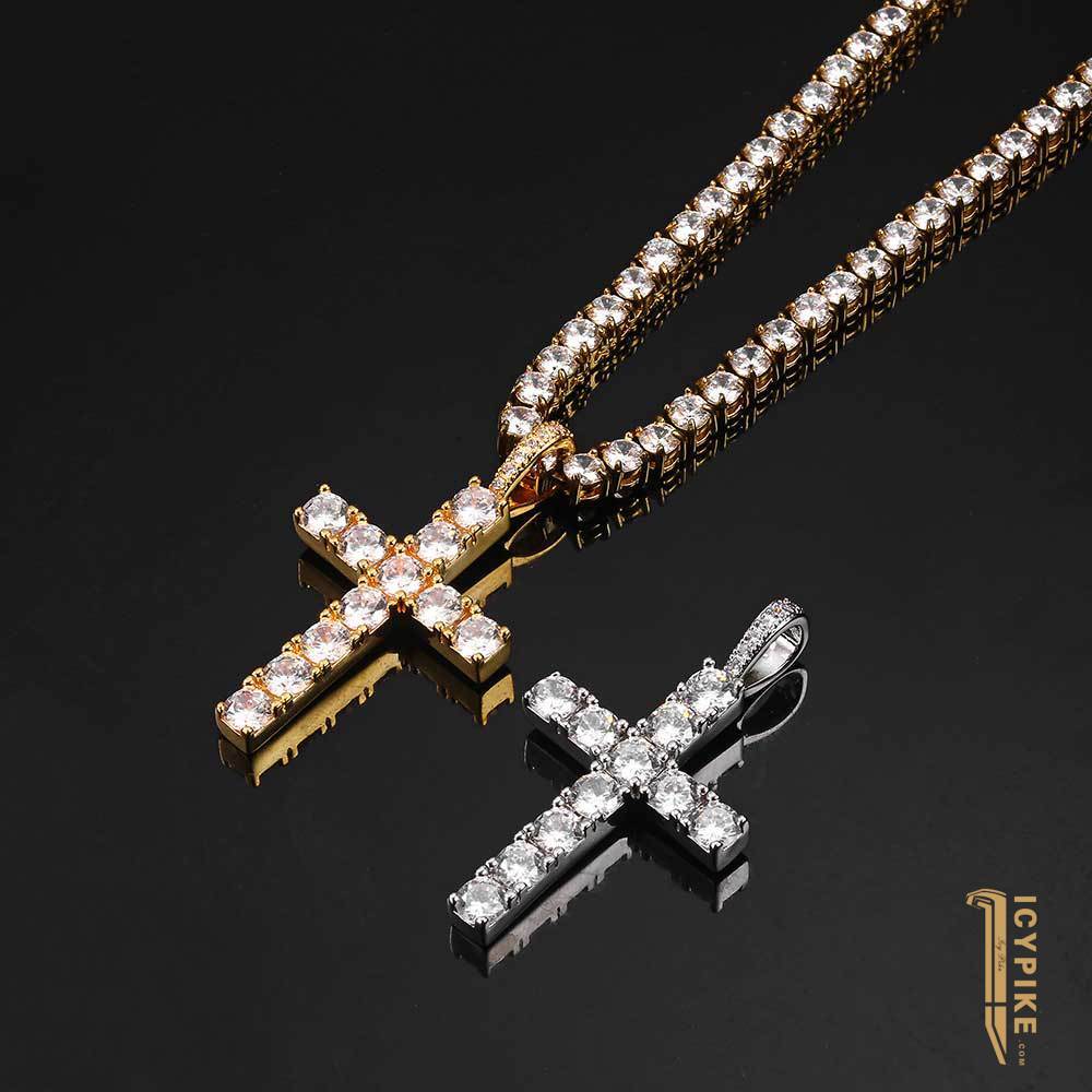 18K Gold Plated Cross Pendant - {{ cuban link}} Pendant