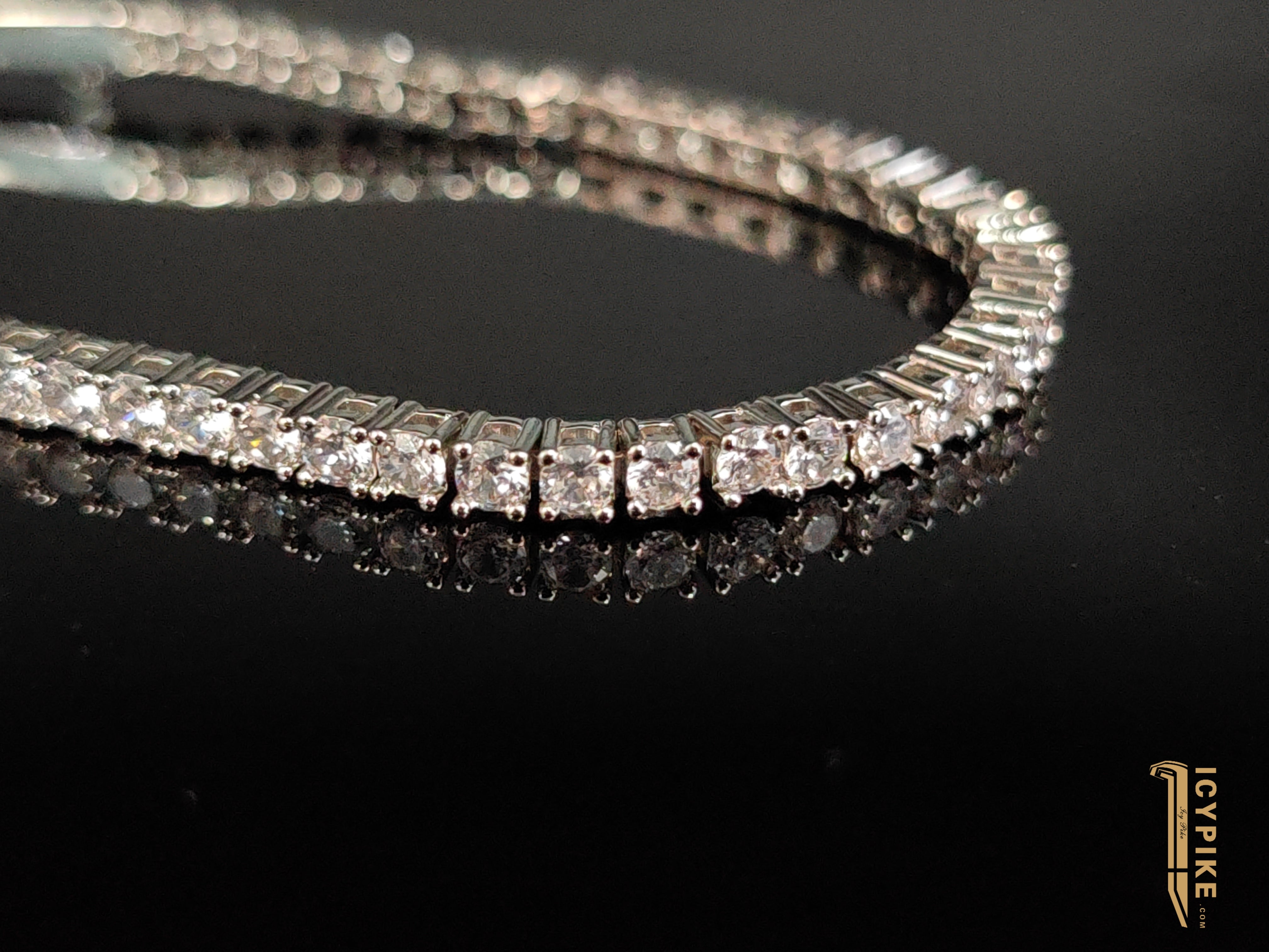 3MM WHITE 18K GOLD PLATED ROUND CUT DIAMOND TENNIS BRACELET - {{ cuban link}} Bracelet