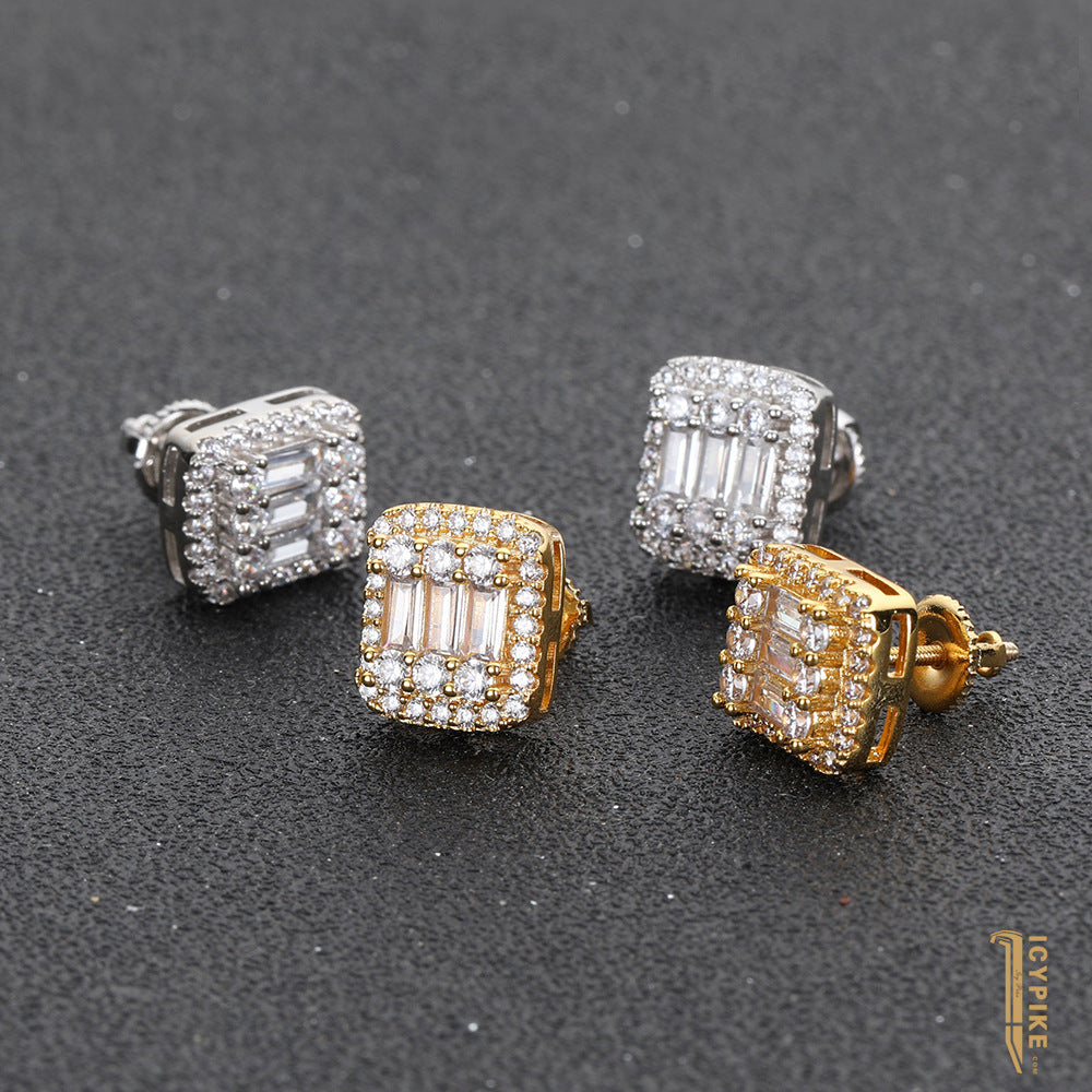 18K Gold Plated Square Earrings - {{ cuban link}} Earrings