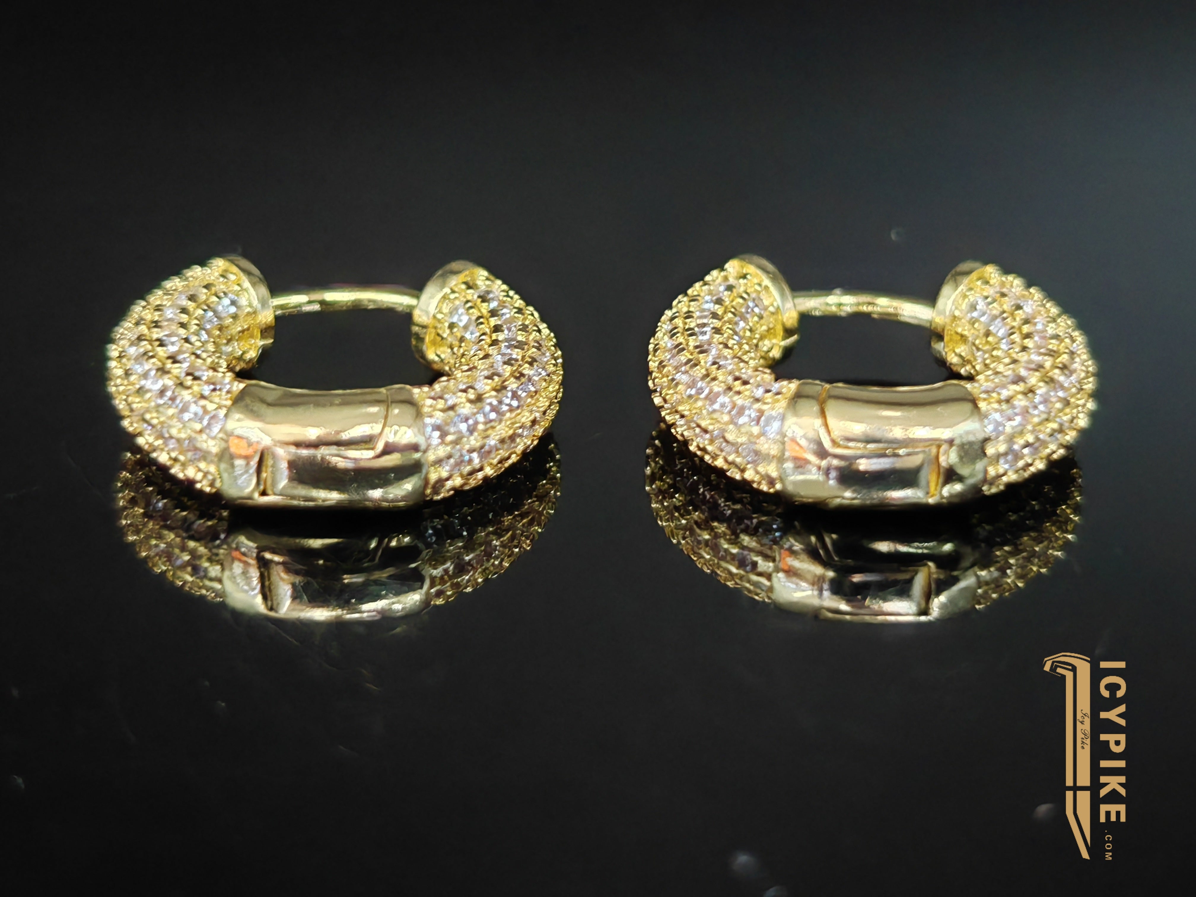 18K Gold Plated Loop Earrings - {{ cuban link}} Earrings