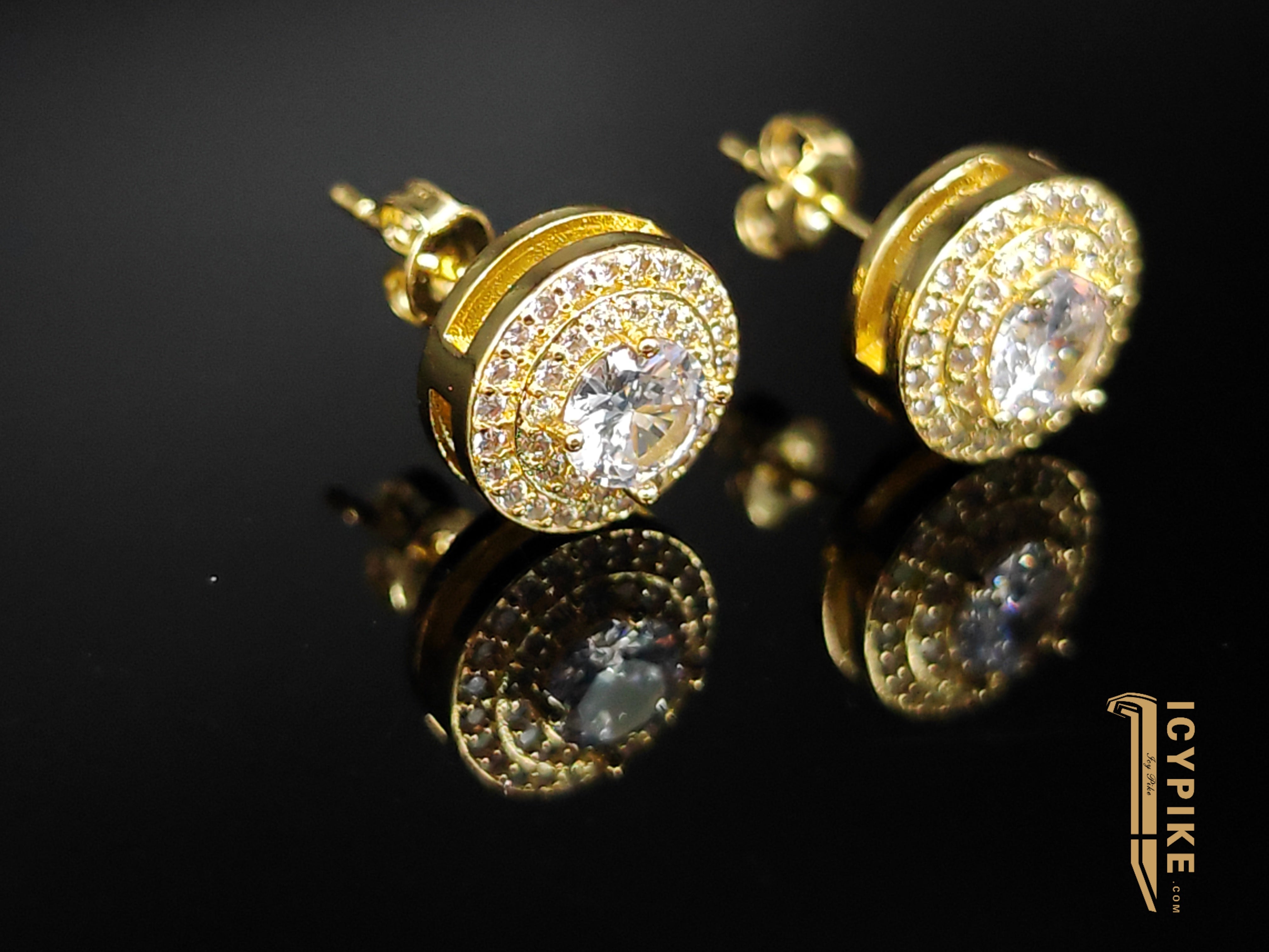 18K Gold Plated Circle Earrings - {{ cuban link}} Earrings