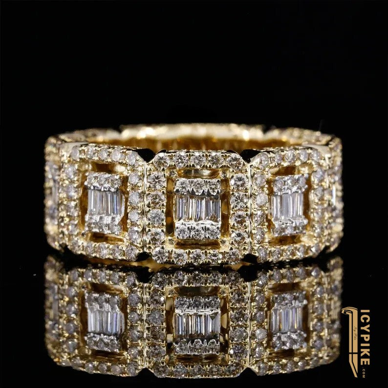 Men's VVS Moissanite Ring Customize - {{ cuban link}} Ring