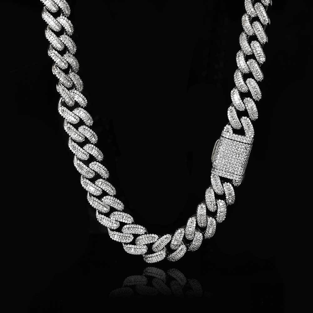 20mm Gold Plated Back Hollowed Out Iced Cuban Chain - {{ cuban link}} Chain