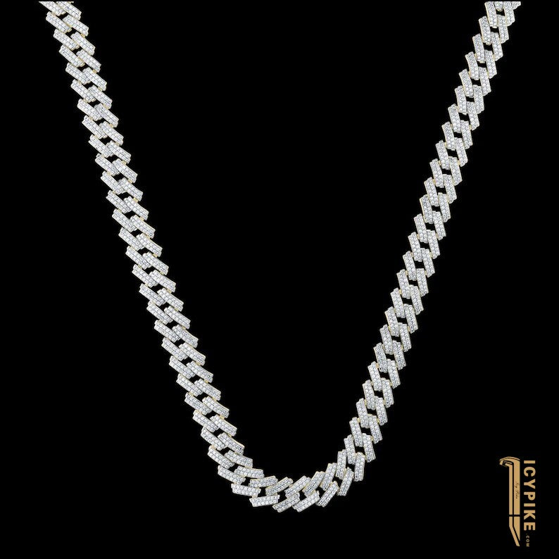 11.35MM Cuban Link Diamond Chain Necklace - {{ cuban link}} Chain
